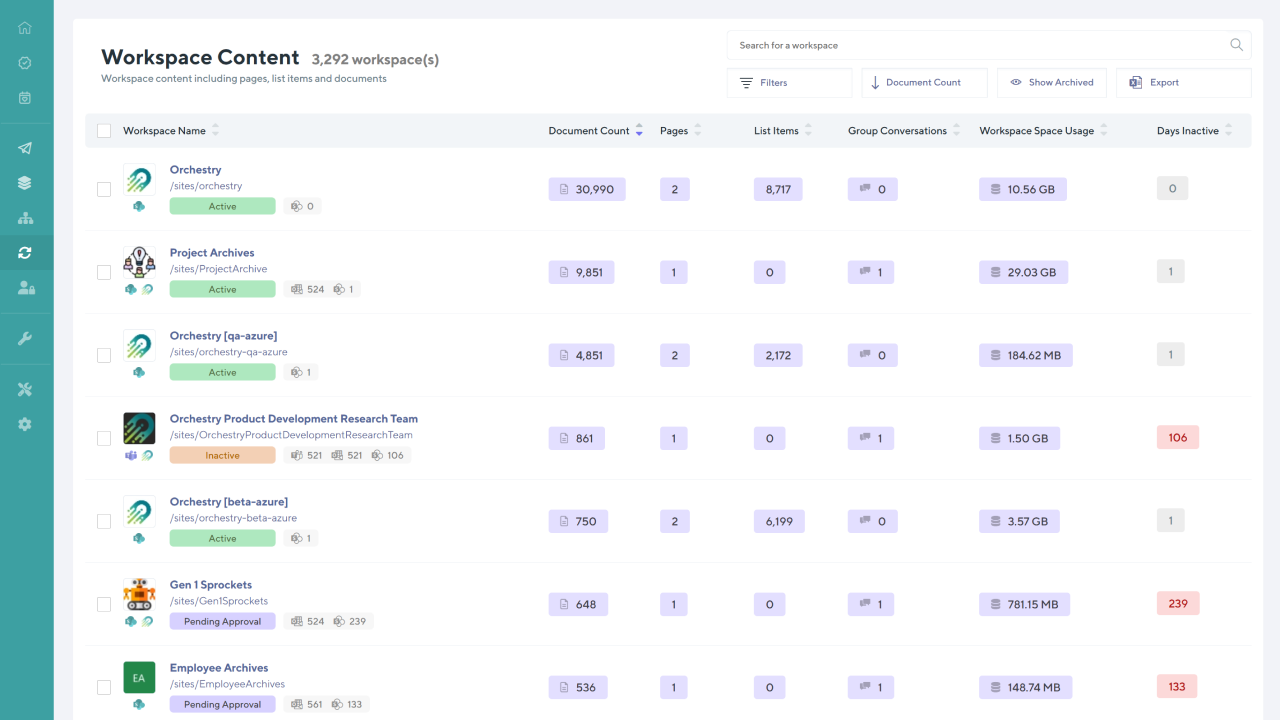 screenshot of Orchestry Software